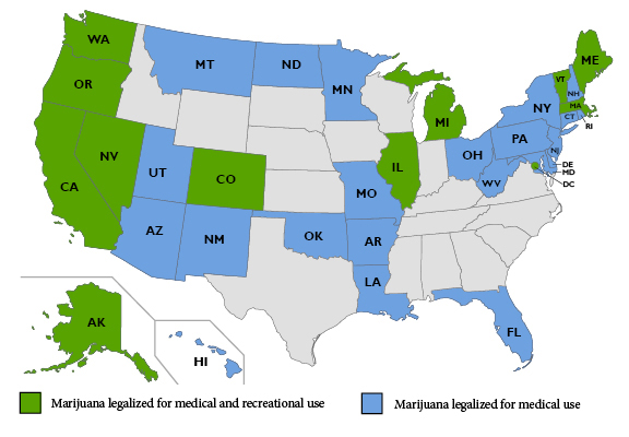 National Cannabis Legalization Map